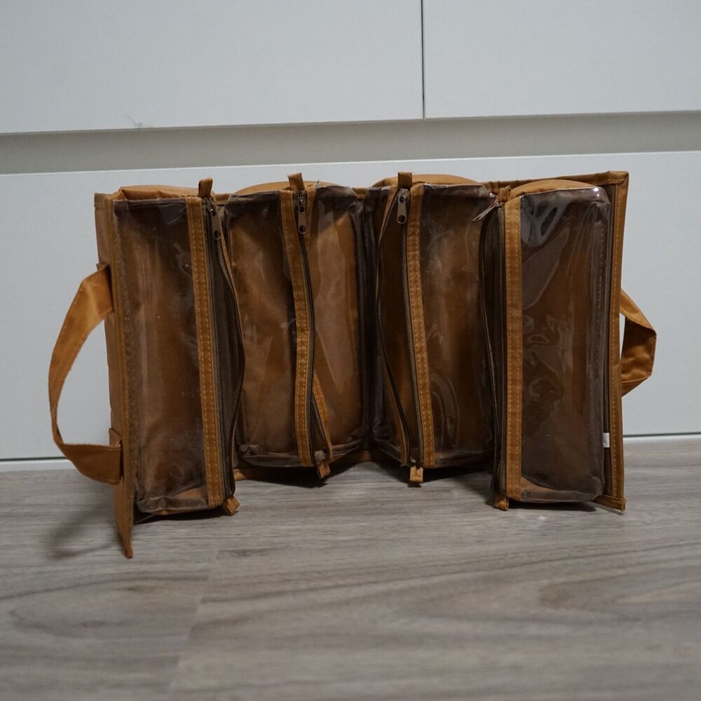 Travel Toiletry Bag Tan/Camel Size Small